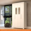 Ver imagem 5 de Guarda Roupa Solteiro 4 Portas 100% Mdf com Espelho Lana Acp Móveis Branco