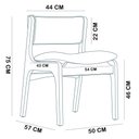 Ver imagem 6 de Kit 06 Cadeiras de Jantar Orgânica Estofada Base Madeira Maciça Donna L02 Couríssimo Whisky -