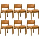 Ver imagem 1 de Kit 06 Cadeiras de Jantar Orgânica Estofada Base Madeira Maciça Donna L02 Couríssimo Whisky -