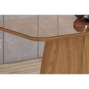 Ver imagem 5 de Mesa de Sala Jantar Olivia Sc117 C/ Tampo Madeirado C/ Vidro Curvo 160x90cm Nature - Henn