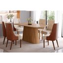 Ver imagem 6 de Mesa de Sala Jantar Olivia Sc117 C/ Tampo Madeirado C/ Vidro Curvo 160x90cm Nature - Henn