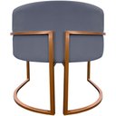 Ver imagem 3 de Poltrona Decorativa Recepção Luna Suede Cores Base de Ferro Bronze - Cinza, Suede