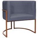 Ver imagem 1 de Poltrona Decorativa Recepção Luna Suede Cores Base de Ferro Bronze - Cinza, Suede