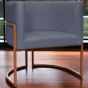 Ver imagem 7 de Poltrona Decorativa Recepção Luna Suede Cores Base de Ferro Bronze - Cinza, Suede