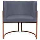 Ver imagem 6 de Poltrona Decorativa Recepção Luna Suede Cores Base de Ferro Bronze - Cinza, Suede