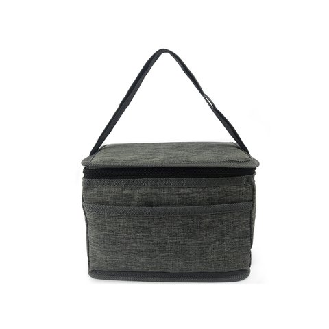 Bolsa Térmica Porta Marmita Lanche Bebida Com Bolso frontal Para Talheres E Alça Regulável: Cinza