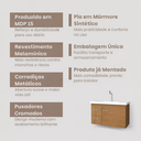 Ver imagem 6 de Gabinete de Banheiro Armário com Gavetas Toucador Prisma Montado Fimap Freijó