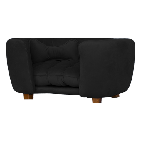 Poltrona Cama Pet Baby Hanna Estofada Tecido Veludo:preto