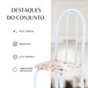 Ver imagem 7 de Conjunto de Mesa Tubular 120cm x 75cm Tampo em Vidro com 4 Cadeiras Iris B Branco/Bege