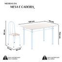 Ver imagem 3 de Conjunto de Mesa Tubular 120cm x 75cm Tampo em Vidro com 4 Cadeiras Iris B Branco/Bege