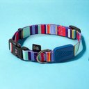 Ver imagem 4 de Coleira Ajustável e Guia para Cães Raios e Listras Azul - P