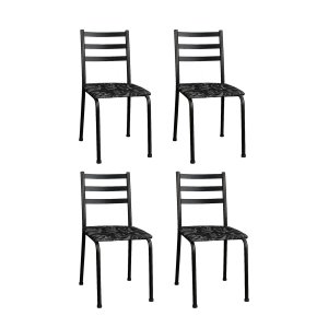 Kit 4 Cadeiras para Mesa de Jantar Cozinha Assento Estofado Isa Floral