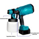Ver imagem 4 de Pulverizador Spray Pistola de Tinta Regulável 1000ml Bivolt