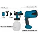 Ver imagem 5 de Pulverizador Spray Pistola de Tinta Regulável 1000ml Bivolt