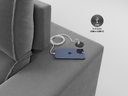 Ver imagem 4 de Sofá com Molas Ensacadas Retrátil e Reclinável Strike 2,80m Veludocristal com Carregador Usb -