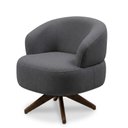 Ver imagem 5 de Poltrona Decorativa Chair Bouclé Cinza Escuro Premium Giratória Sala Dekorien