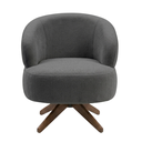 Ver imagem 4 de Poltrona Decorativa Chair Bouclé Cinza Escuro Premium Giratória Sala Dekorien