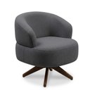 Ver imagem 1 de Poltrona Decorativa Chair Bouclé Cinza Escuro Premium Giratória Sala Dekorien
