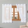 Cortina 2,20 x 1,40 Voil Janela Sala Quarto Cozinha Branco - 2