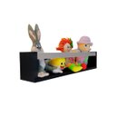 Ver imagem 3 de Prateleira para Livros Infantis Nicho Organizador Pelúcia Quarto de Criança Mdf Preto 55 Cm:cinza