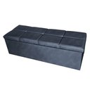 Ver imagem 4 de Kit Cabeceira + Calçadeira Baú Copenhague Casal 140cm Suede:cinza Escuro