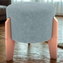 Ver imagem 2 de Puff Decorativo para Sala Luxo 44x44 Cm Boucle F495 Azul Milani Store