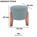 Ver imagem 3 de Puff Decorativo para Sala Luxo 44x44 Cm Boucle F495 Azul Milani Store