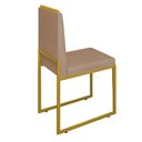 Ver imagem 4 de Conjunto Duas Cadeiras Sala Jantar Barcelona Base Dourado:capuccino