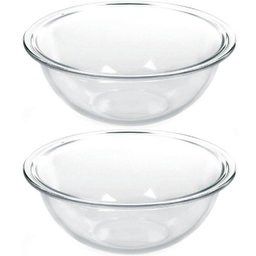 2 Tigelas de Vidro Marinex Plus Astral 1,5l Potes Redondos Transparentes Bowls sem Tampa - 1