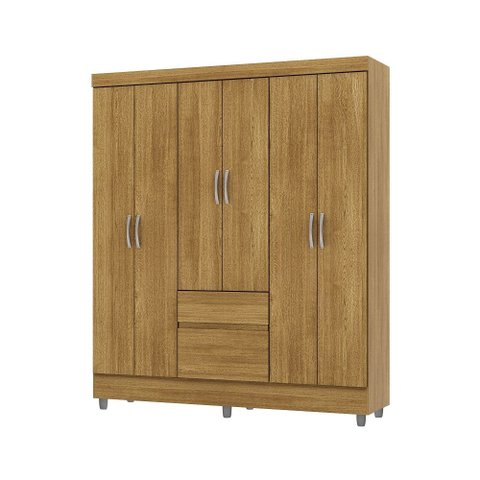 Guarda Roupa Ideal 6 Portas 2 Gavetas - Nature Vila Rica