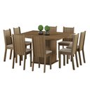 Ver imagem 3 de Conjunto Sala de Jantar Clarice Madesa Mesa Tampo de Madeira com 8 Cadeiras - Rustic/sintético Bege