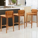 Ver imagem 3 de Kit 06 Banquetas Alta para Cozinha Sala de Jantar Bar Dara L02 Couríssimo Whisky - Lyam Decor