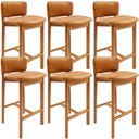 Ver imagem 1 de Kit 06 Banquetas Alta para Cozinha Sala de Jantar Bar Dara L02 Couríssimo Whisky - Lyam Decor