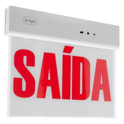 Placa Sinalizadora Saída de Emergência Vermelha Face Única
