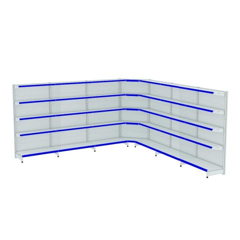 Gondola Parede 196 Amapa Flex Kit 6 Metros 1 Canto Branco Pe Az - Amapá