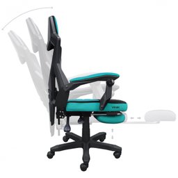 CADEIRA GAMER ROCKET PRETA COM VERDE CGR10PVD VINIK - 4