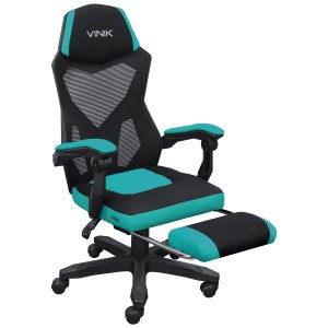 CADEIRA GAMER ROCKET PRETA COM VERDE CGR10PVD VINIK