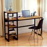 Mesa de Escritório Aço Ferro Robusta Cor Preto Mdf Claro Estilo Industrial Me-01 - 2