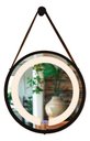 Ver imagem 2 de Espelho Redondo Adnet Iluminado Led Touch Alça 60cm Luxo - Marrom com Alça Caramelo