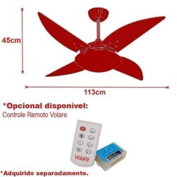 Ventilador de Teto Vidro Aberto 4 Pás Quad Volare 127V - 7
