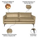 Ver imagem 3 de Sofá Decorativo Sala de Estar América 4 Lugares 260cm Couro Bege - Mozzelar