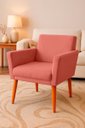 Ver imagem 2 de Poltrona Cadeira para Sala Confortável e Minimalista Paris em Suede Rose