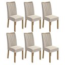 Ver imagem 1 de Conjunto 6 cadeiras Apogeu Amêndoa/linho Bege - Móveis Lopas
