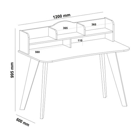 Escrivaninha Moderna com Nicho Mesa de Estudos para Home Office - Branca