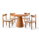 Ver imagem 3 de Conjunto Sala de Jantar Mesa Cone Amadeirada 120cm + 4 Cadeiras Aurora
