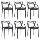 Ver imagem 1 de Kit 6 Cadeiras de Jantar Allegra Super Resistente Empilhável  Garden Life Cor Preto