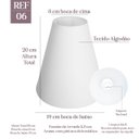 Ver imagem 2 de Cúpula Clássica de Abajur Luminária 20x8x19cm de Tecido Algodão Soquete Nacional Ref 06