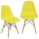 Ver imagem 3 de Kit 2 Cadeiras Charles Eames Eiffel Wood Design - Amarela Amarelo