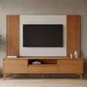 Ver imagem 1 de Rack com Painel para TV até 65 Polegadas 237cm x 201cm Ripado 100% MDF Piazza