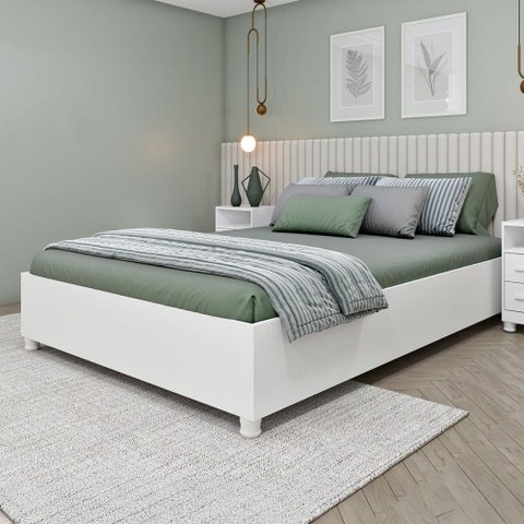 Base de Cama Box Casal Alasca Neve - Pnr Móveis
